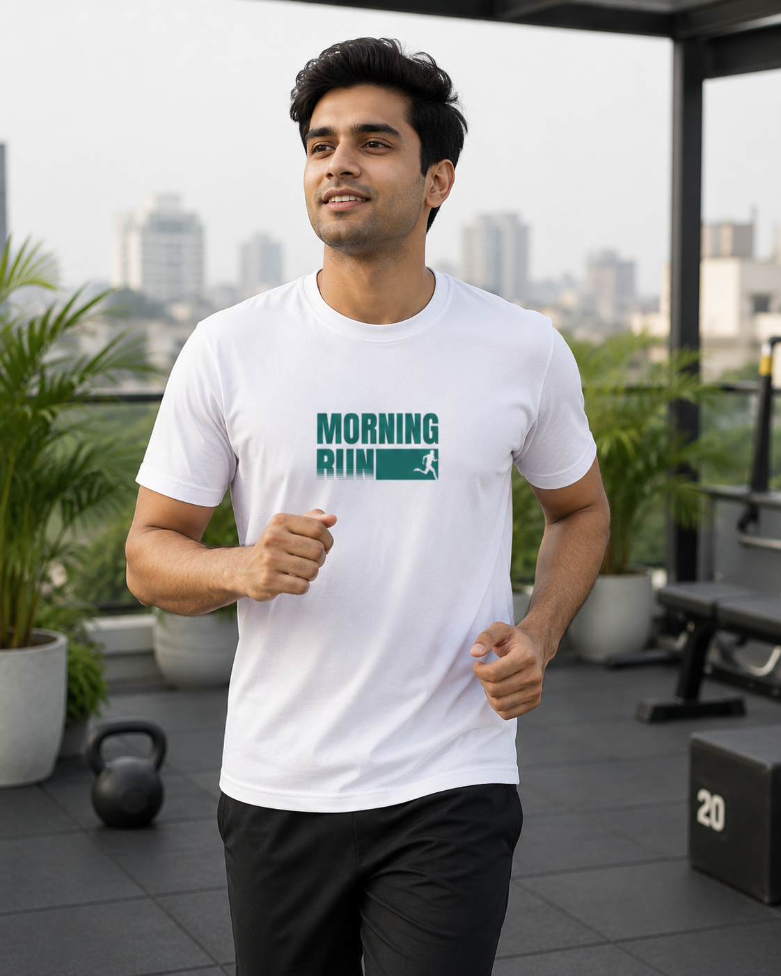 MORNING RUN - Round Neck T-Shirt