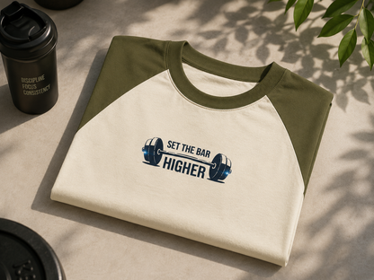Gym Bar - Oversized Raglan Round Neck T-shirt