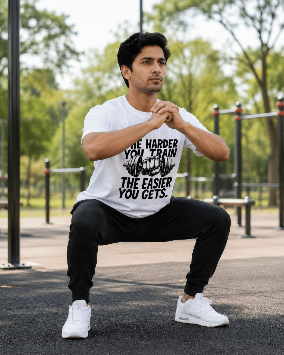 Train Harder - Round Neck T-Shirt