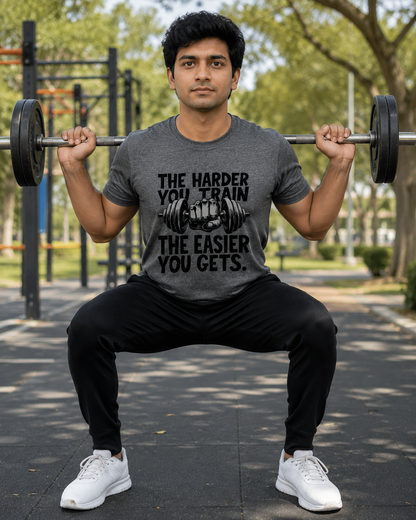 Train Harder - Round Neck T-Shirt