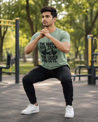 Train Harder - Round Neck T-Shirt