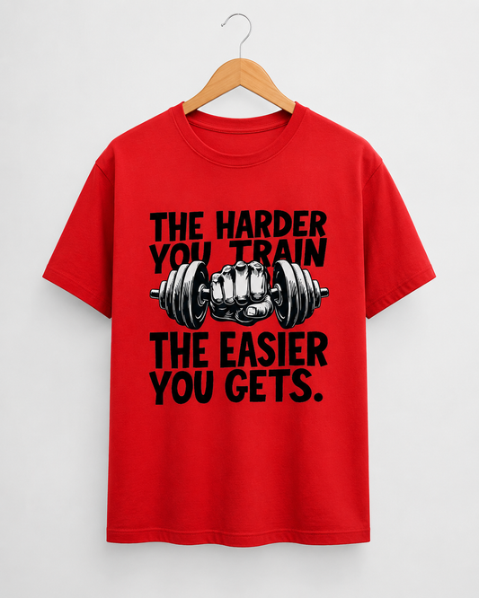Train Harder - Round Neck T-Shirt