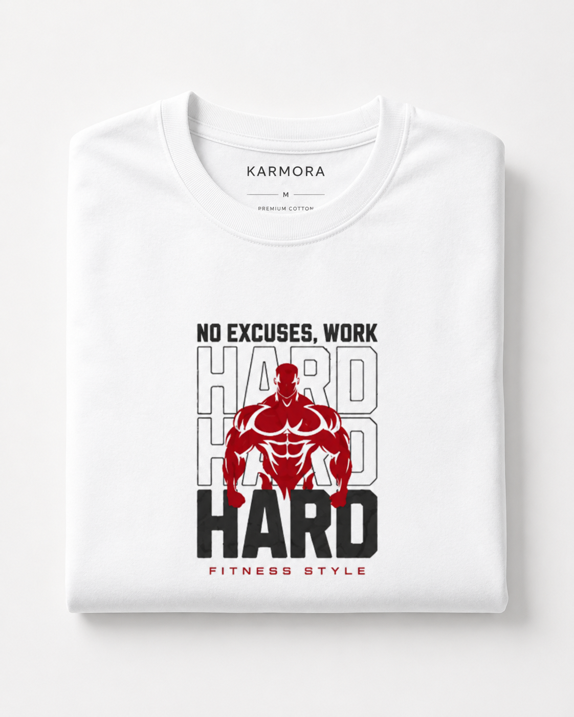 WORK HARD - Round Neck T-Shirt