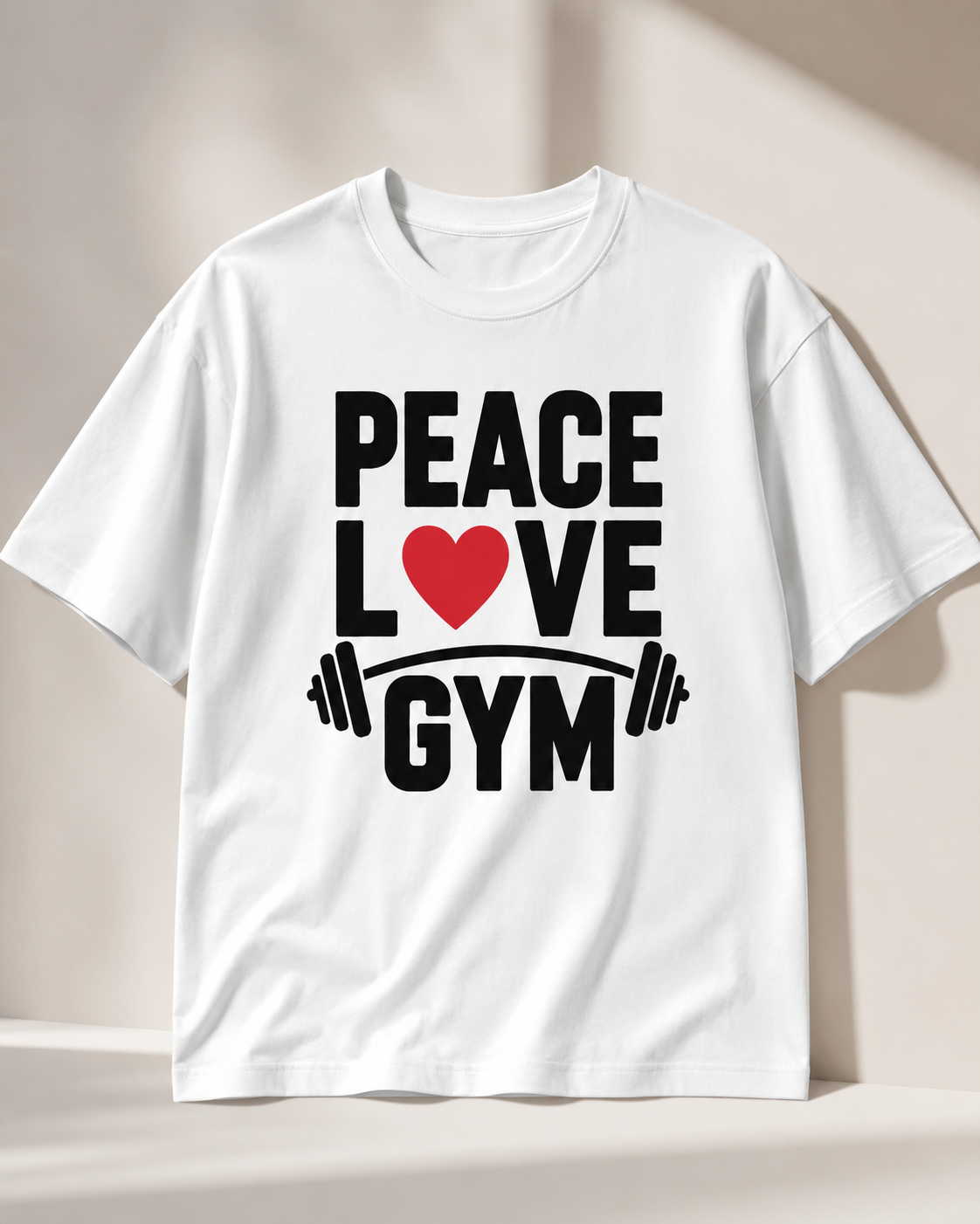 PEACE LOVE GYM COUPLE - Unisex Oversized  T-Shirt