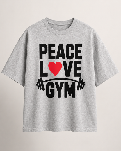 PEACE LOVE GYM COUPLE - Unisex Oversized  T-Shirt