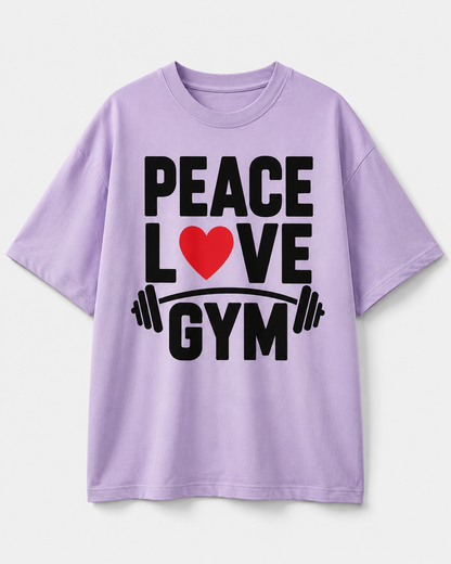 PEACE LOVE GYM COUPLE - Unisex Oversized  T-Shirt