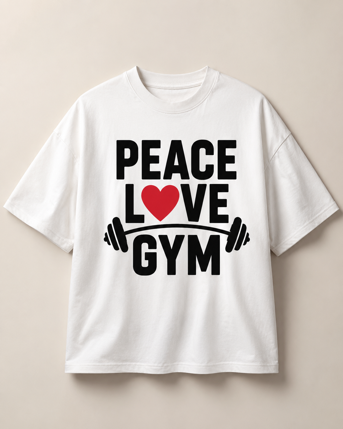 PEACE LOVE GYM - Round Neck Unisex T-Shirt