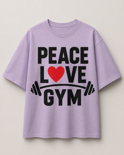 PEACE LOVE GYM - Round Neck Unisex T-Shirt