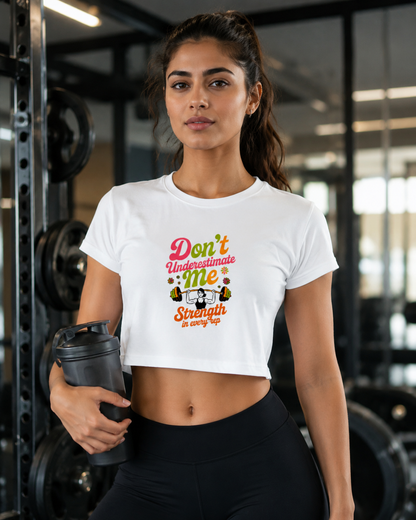 WOMEN'S STRENGTH - Round Neck Crop Top