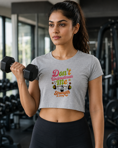 WOMEN'S STRENGTH - Round Neck Crop Top
