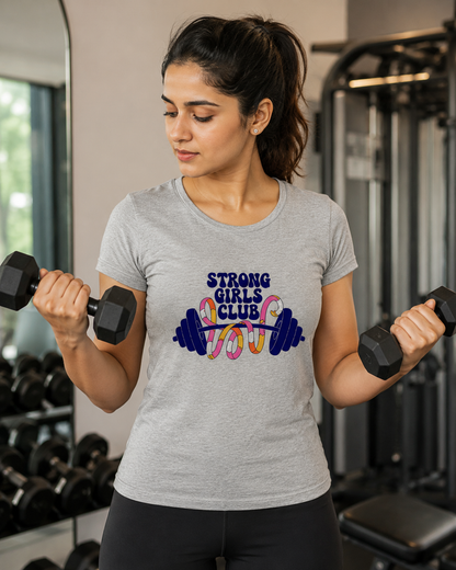 STRONG GIRLS CLUB - Women's Round neck T-Shirt