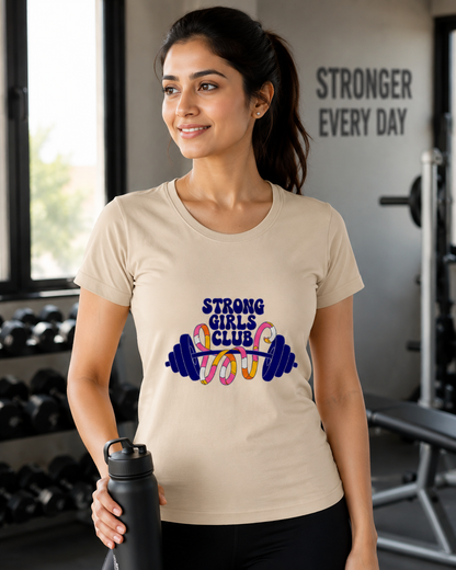 STRONG GIRLS CLUB - Women's Round neck T-Shirt