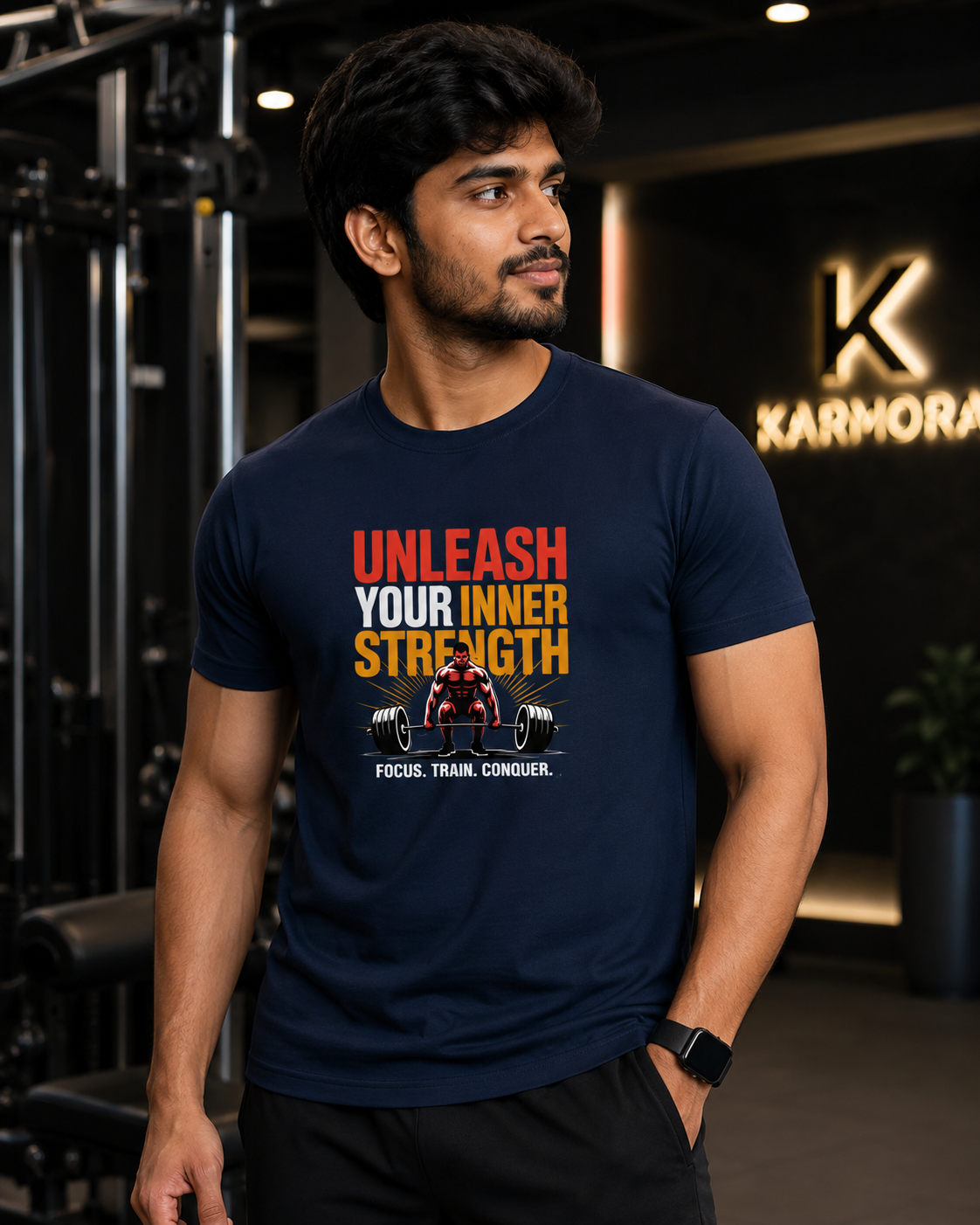 FOCUS TRAIN CONQUER - Round Neck Unisex T-Shirt