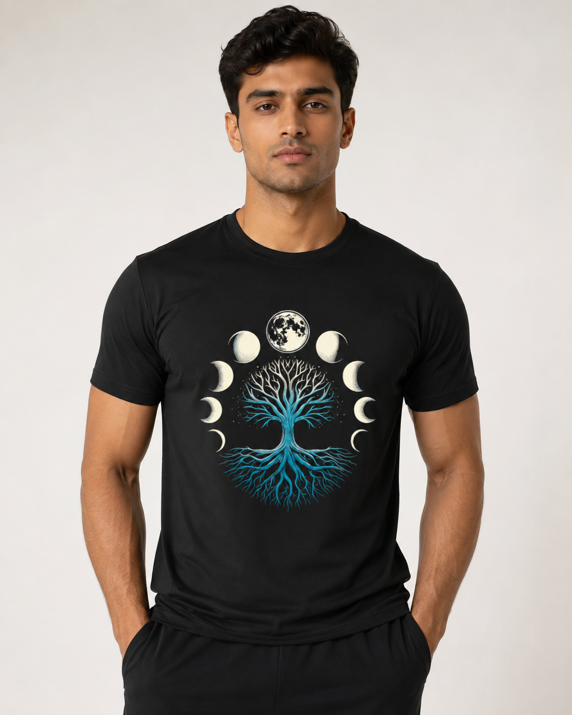 Moon - Round Neck Unisex T-Shirt