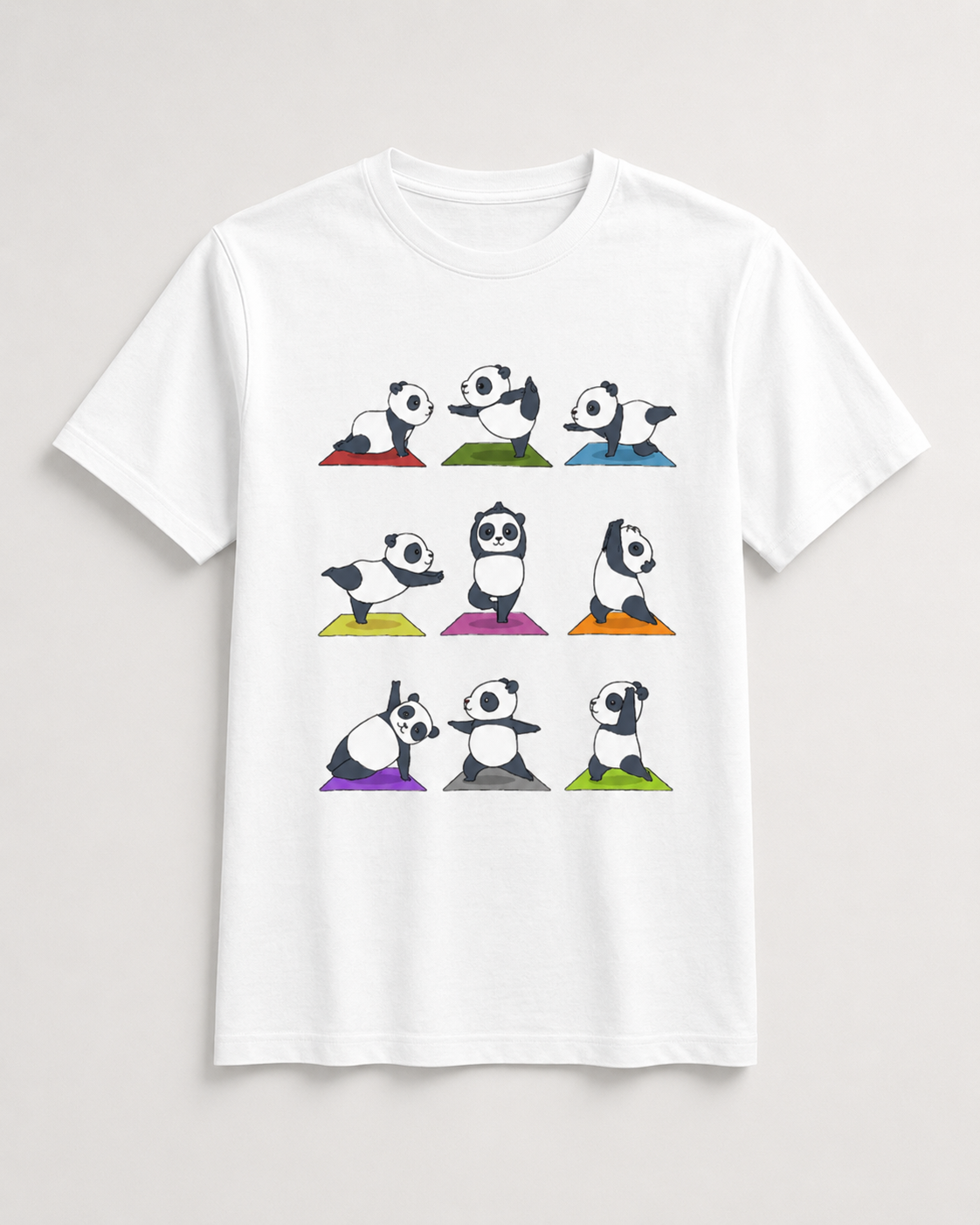 Yoga Panda - Round Neck Unisex T-Shirt