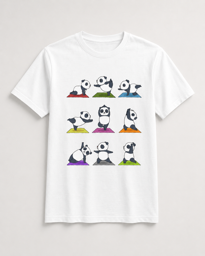 Yoga Panda - Round Neck Unisex T-Shirt