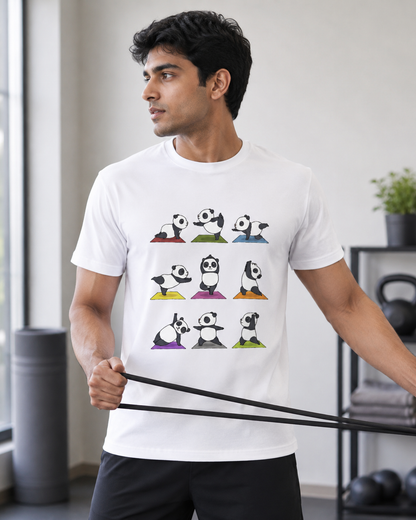 Yoga Panda - Round Neck Unisex T-Shirt