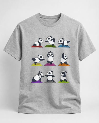 Yoga Panda - Round Neck Unisex T-Shirt