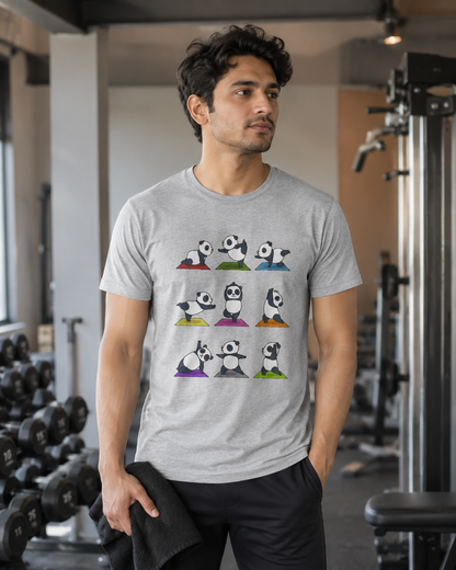 Yoga Panda - Round Neck Unisex T-Shirt