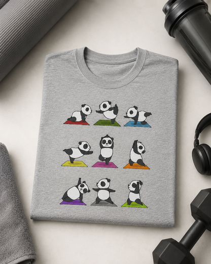 Yoga Panda - Round Neck Unisex T-Shirt