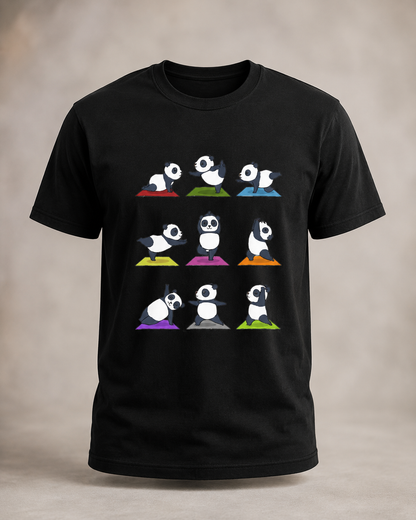 Yoga Panda - Round Neck Unisex T-Shirt