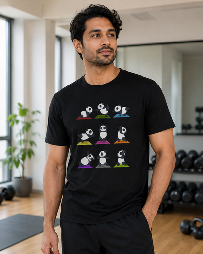 Yoga Panda - Round Neck Unisex T-Shirt