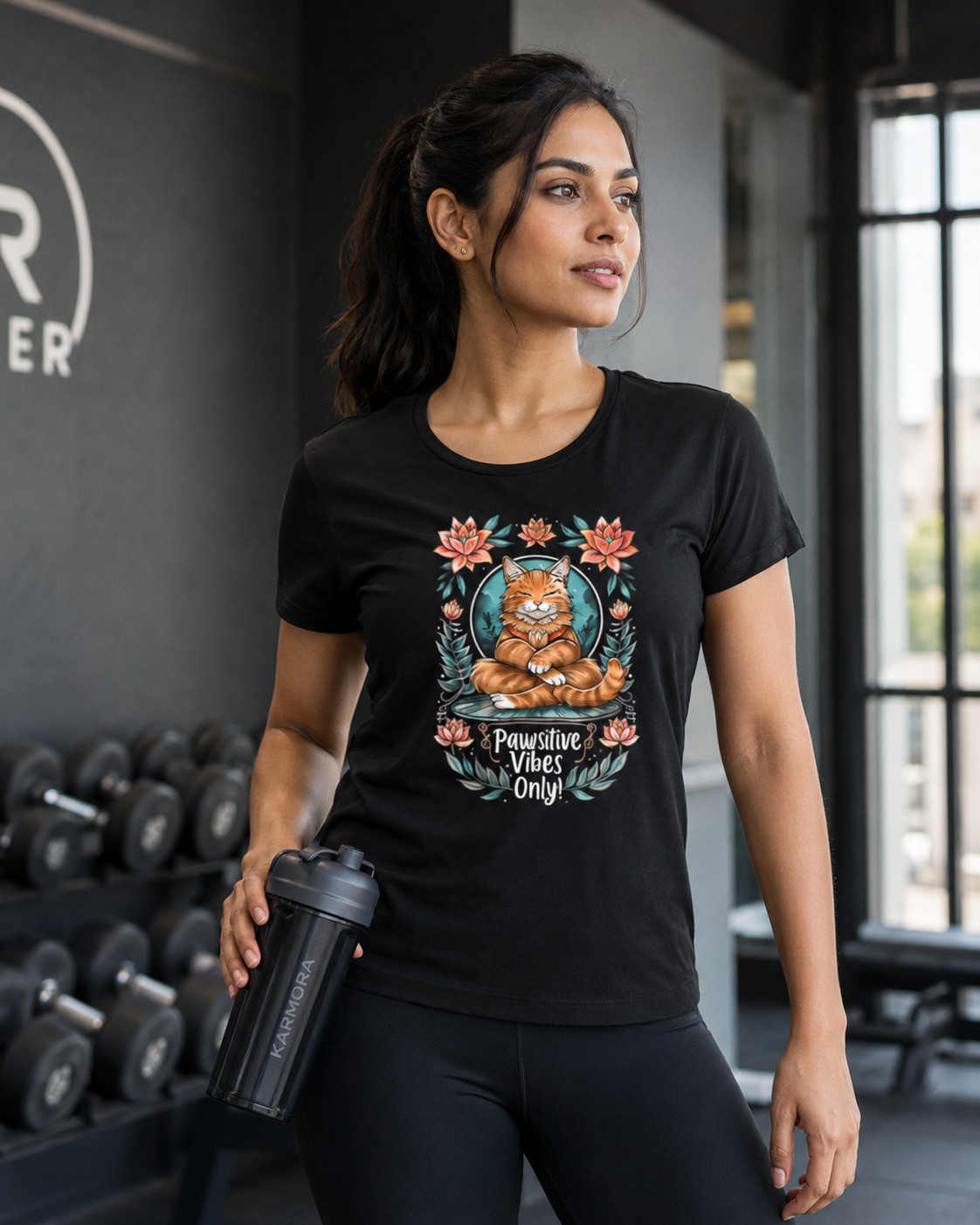 PAWSITIVE VIBES - Women's Round Neck T-Shirt