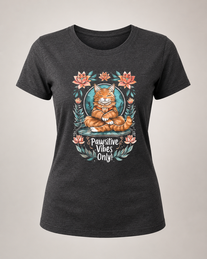 PAWSITIVE VIBES - Women's Round Neck T-Shirt