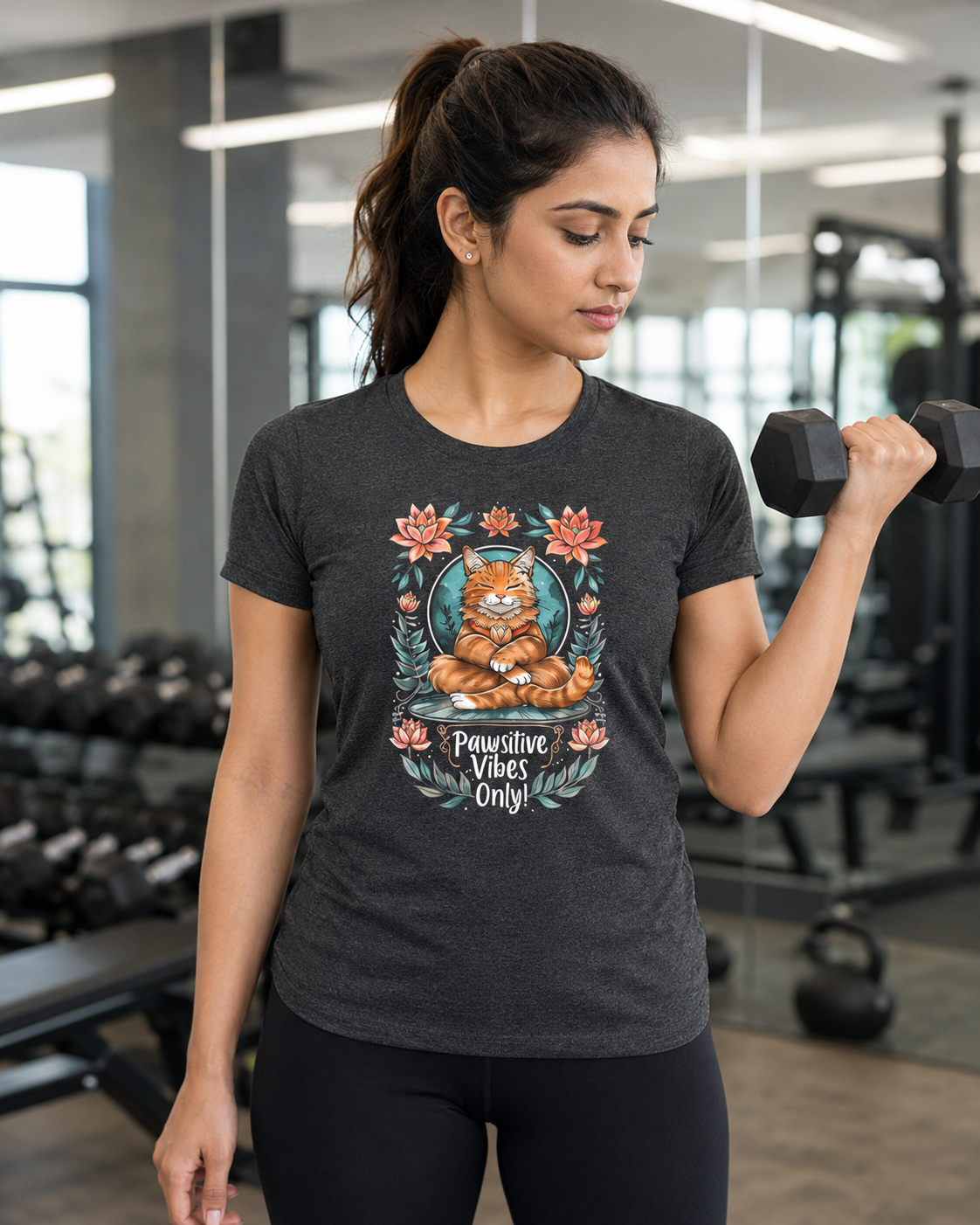 PAWSITIVE VIBES - Women's Round Neck T-Shirt