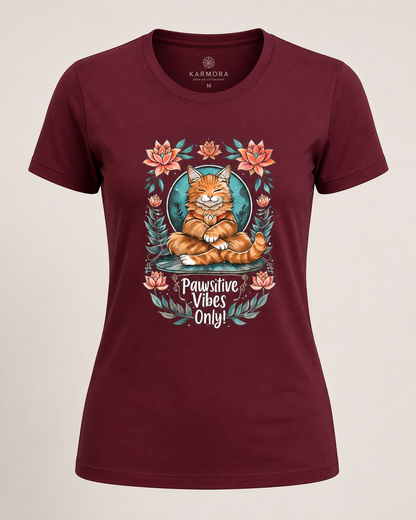 PAWSITIVE VIBES - Women's Round Neck T-Shirt