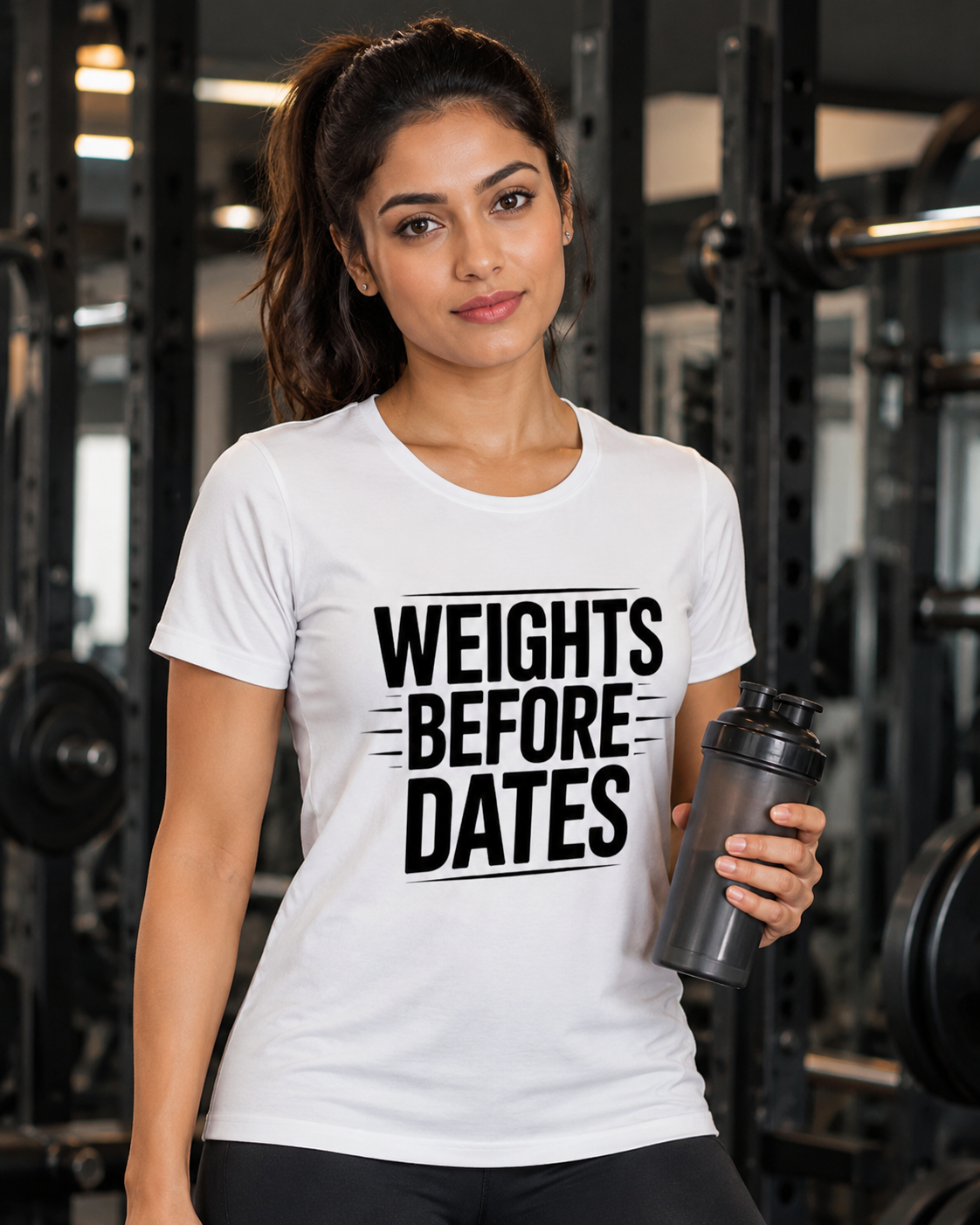WEIGHTS BEFORE DATES - Round Neck Women's  T-Shirt