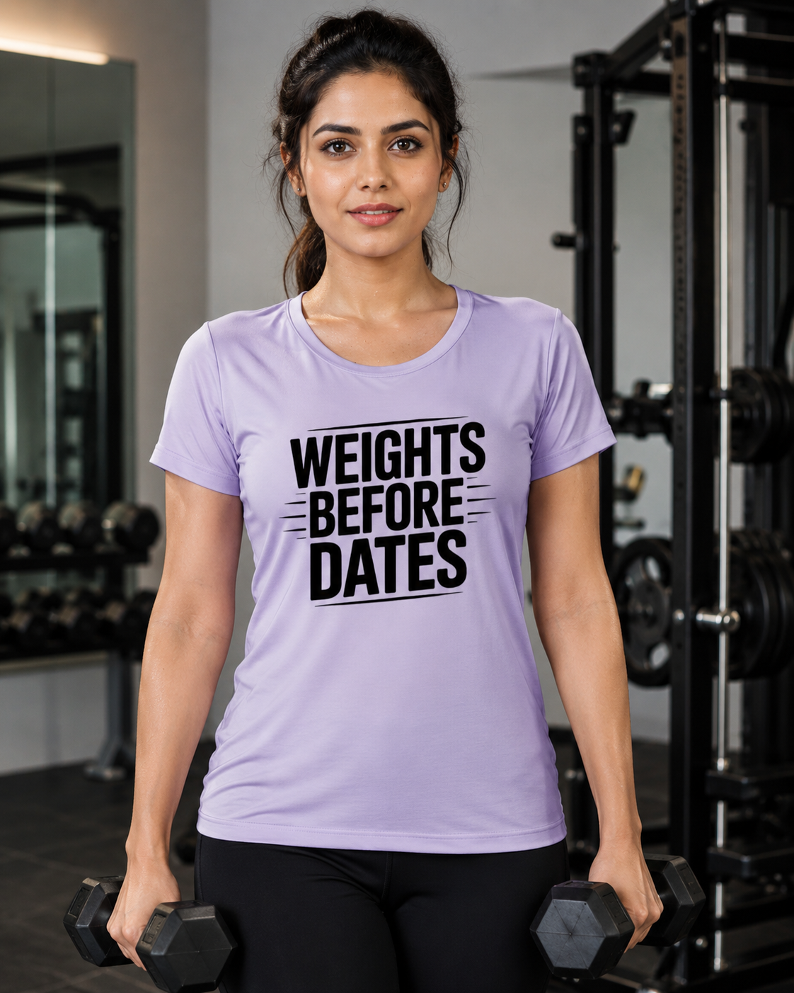WEIGHTS BEFORE DATES - Round Neck Women's  T-Shirt