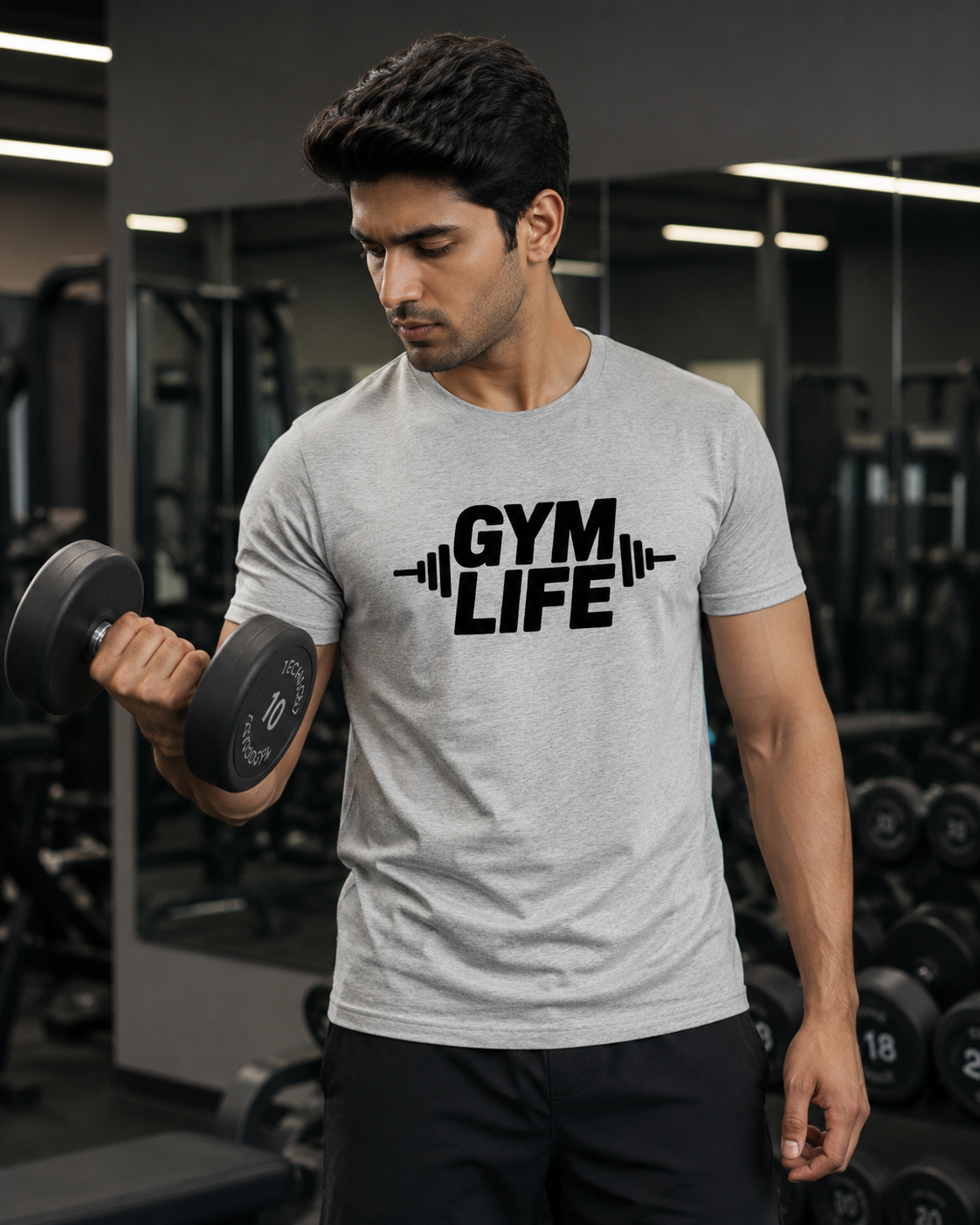 GYM LIFE - Round Neck Unisex T-Shirt