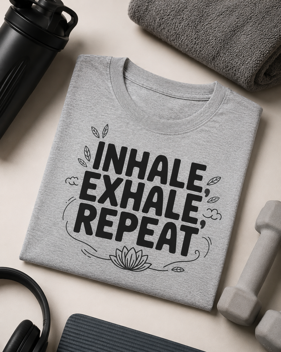 INHALE EXHALE REPEAT - Unisex Oversized T-Shirt