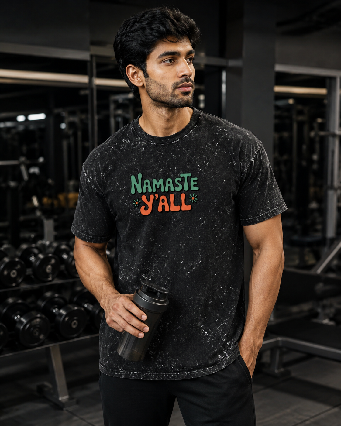 NAMASTE Y'ALL - Unisex Acid Washed Oversized Tee