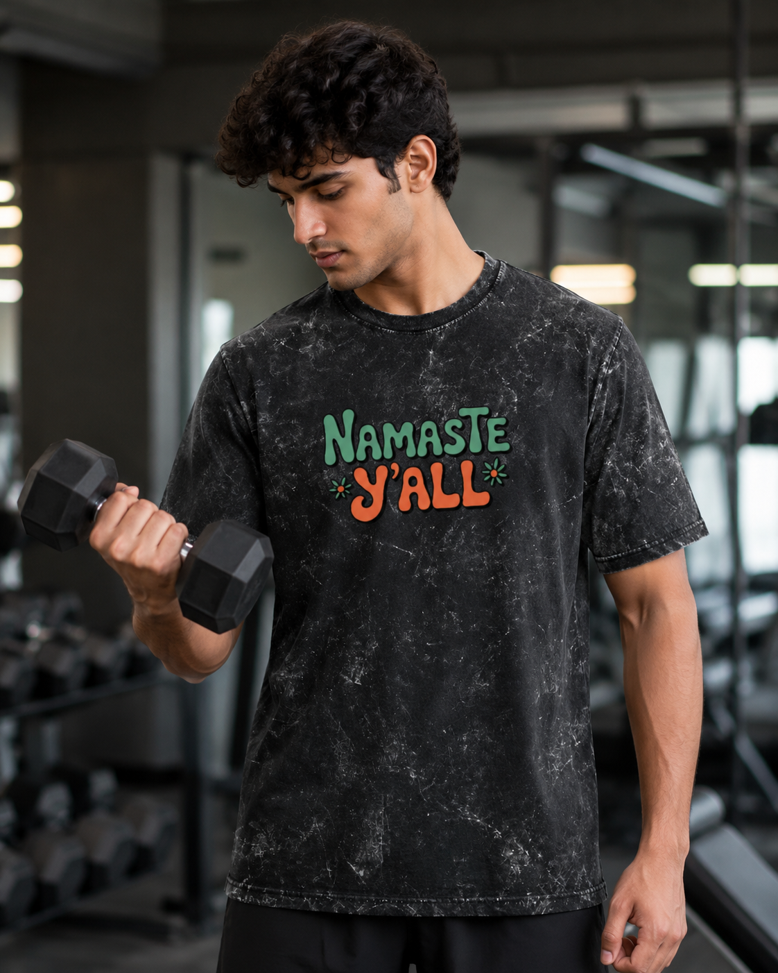 NAMASTE Y'ALL - Unisex Acid Washed Oversized Tee
