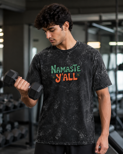 NAMASTE Y'ALL - Unisex Acid Washed Oversized Tee