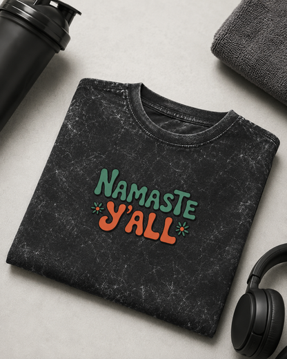 NAMASTE Y'ALL - Unisex Acid Washed Oversized Tee