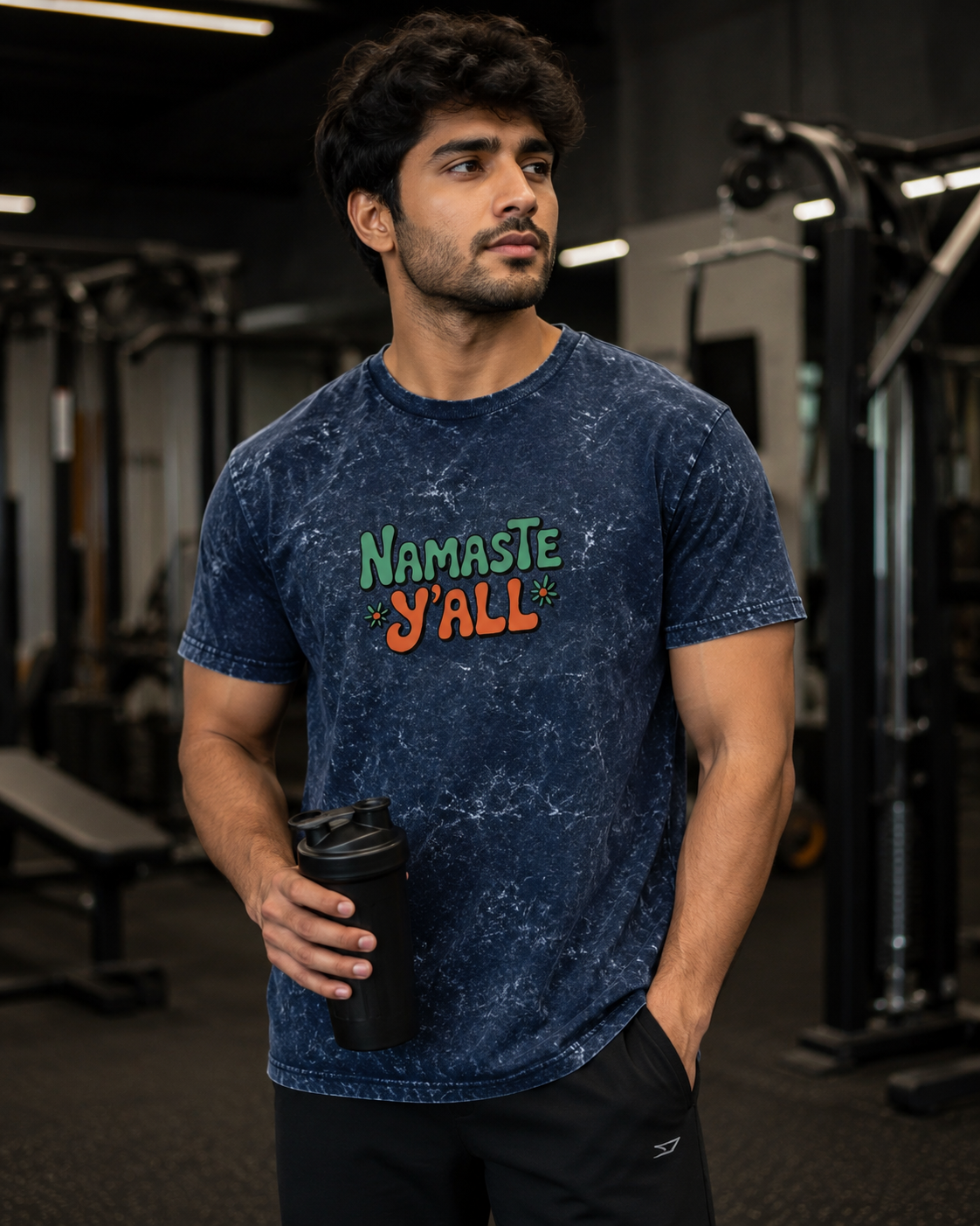 NAMASTE Y'ALL - Unisex Acid Washed Oversized Tee