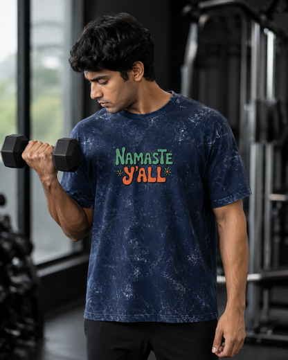 NAMASTE Y'ALL - Unisex Acid Washed Oversized Tee