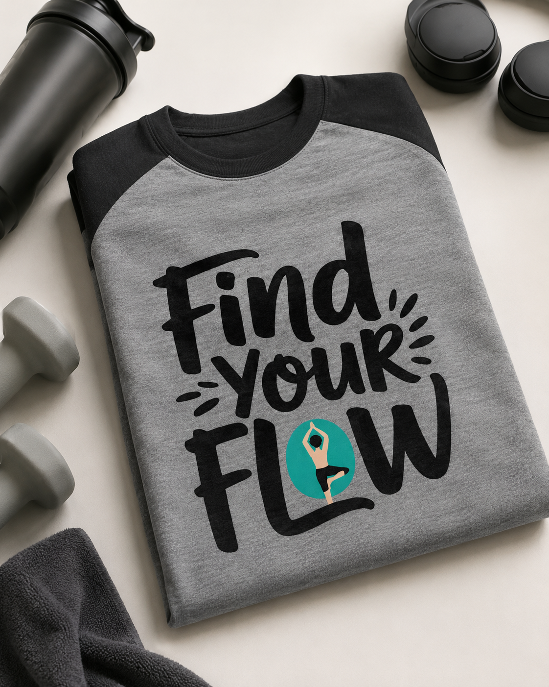 FIND YOUR FLOW - Unisex Raglan T-Shirt