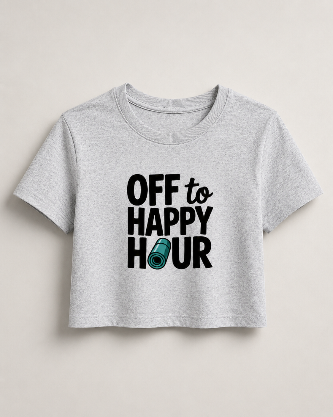 HAPPY HOUR - Round Neck Crop Top