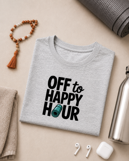 HAPPY HOUR - Round Neck Crop Top