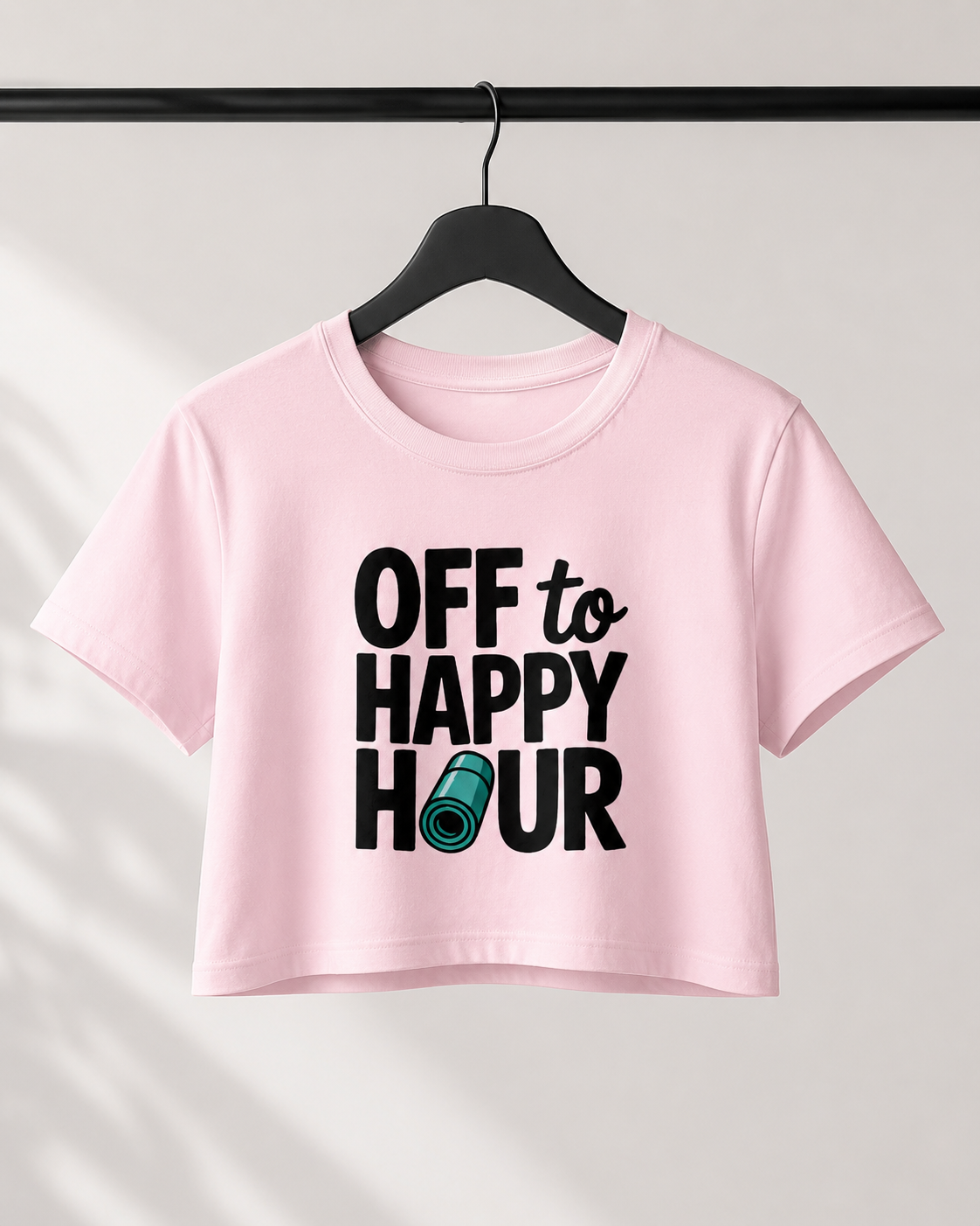 HAPPY HOUR - Round Neck Crop Top