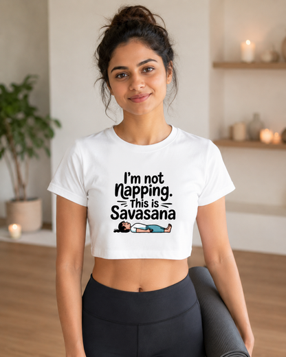 SAVASANA - Round Neck Crop Top