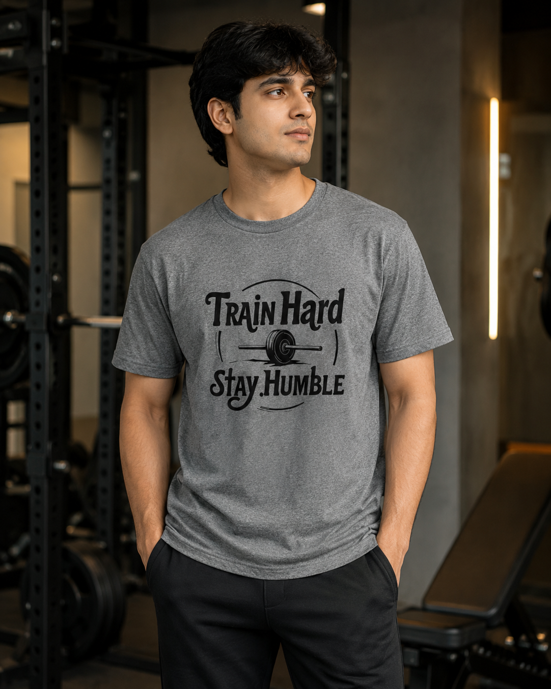 Train Hard - Round Neck T-Shirt