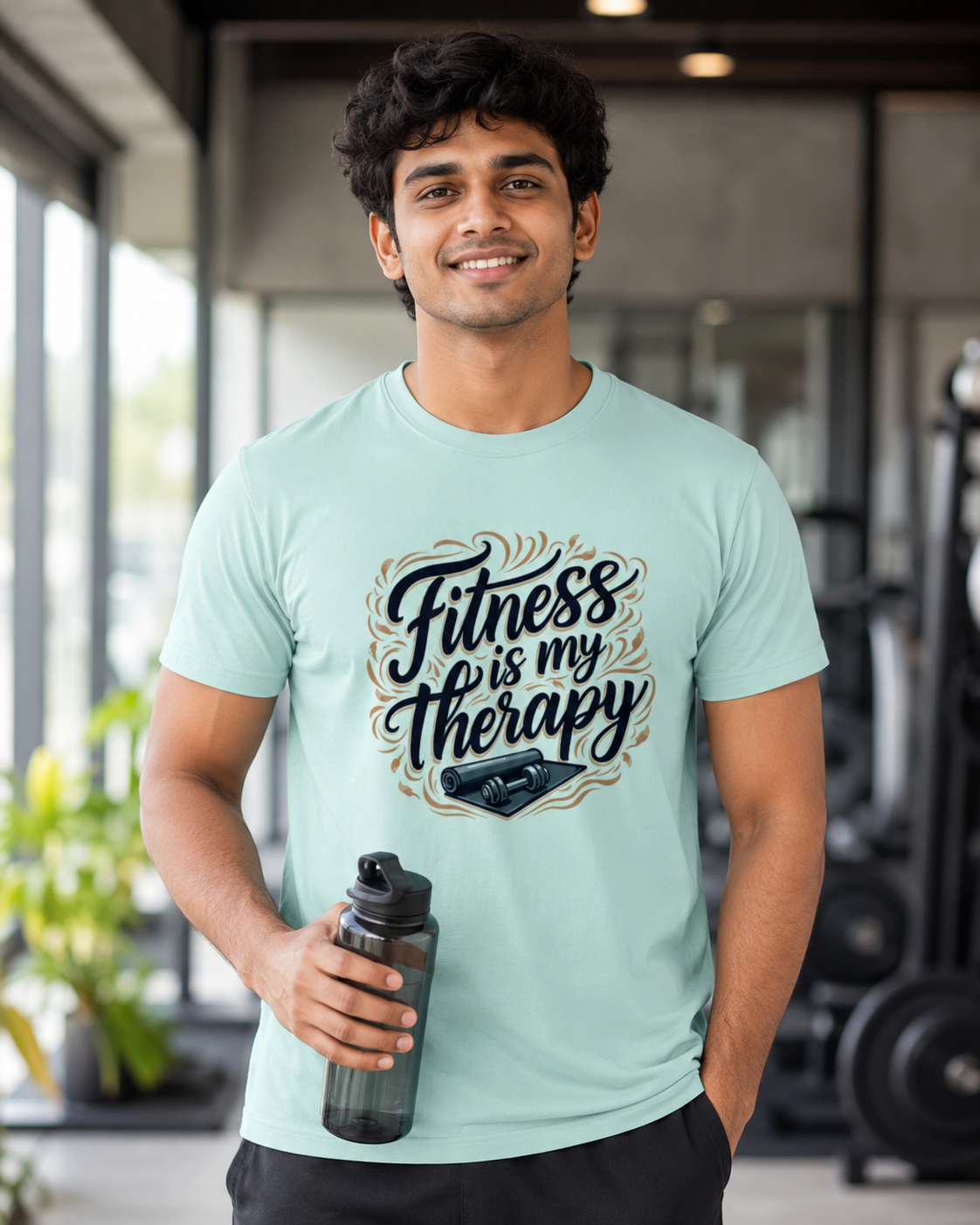 Fitness Therapy - Round Neck T-Shirt
