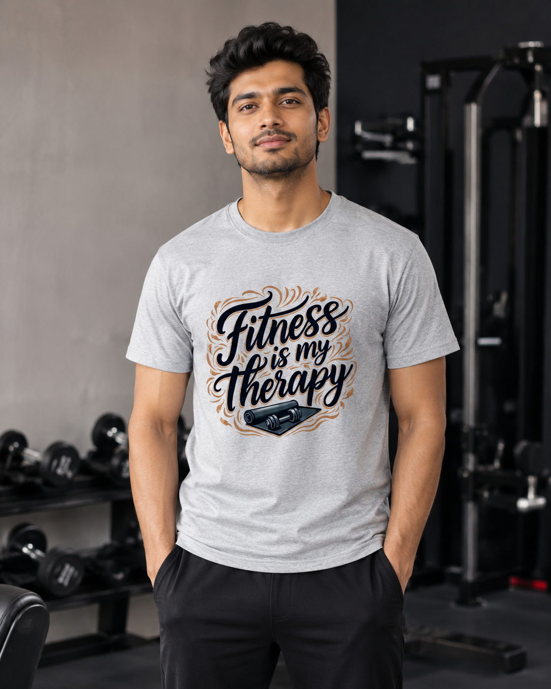 Fitness Therapy - Round Neck T-Shirt