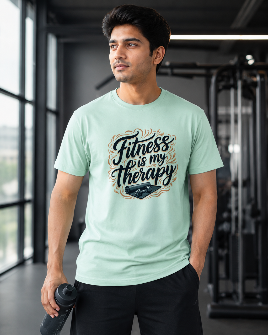 Fitness Therapy - Round Neck T-Shirt