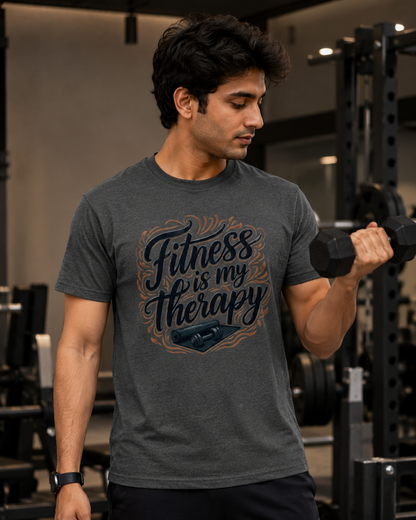 Fitness Therapy - Round Neck T-Shirt